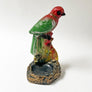 Vintage Chalkware Red & Green Bird