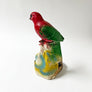 Vintage Chalkware Red & Green Bird