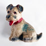 Vintage Chalkware Seated Puppy Figurine