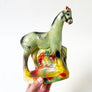 Vintage Chalkware Green Horse