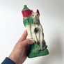 Vintage Chalkware Dog and Lamp Post