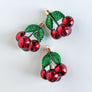 Cherries with Leaves Glass Ornament
