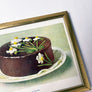 Gâteau de Chocolat (Chocolate Cake) Original Lithograph in Vintage Frame