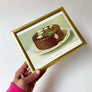 Gâteau de Chocolat (Chocolate Cake) Original Lithograph in Vintage Frame
