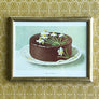 Gâteau de Chocolat (Chocolate Cake) Original Lithograph in Vintage Frame