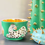 Waylande Gregory Deep Bowl with Leopards Green
