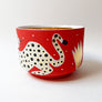 Waylande Gregory Deep Bowl with Leopards & Gold Dots Orange
