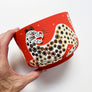 Waylande Gregory Deep Bowl with Leopards & Gold Dots Orange