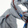 PATCH NYC Navy Check Classic Linen Scarf