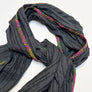 PATCH NYC Black Pinstripe Classic Linen Scarf