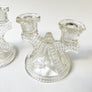 Vintage Clear Cut Glass Candle Holders (Set of 2)