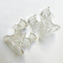 Vintage Clear Cut Glass Candle Holders (Set of 2)