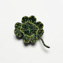 Beaded Lucky Clover Embroidered Pin by Trovelore