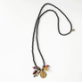 Collage Necklace: Black with Roman Coin Charm (S26A)