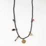 Collage Necklace: Black with Roman Coin Charm (S26A)