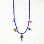 Collage Necklace: Royal Blue with Bear Charm (S26C)