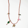 Collage Necklace: Blush Pink with Dog Charm (S26E)