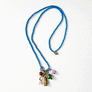 Collage Necklace: Cornflower Blue with WIse Owl Charm (S26J)