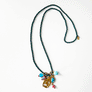 Collage Necklace: Forest Green with Horse Stirrup Charm (S26K)