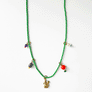 Collage Necklace: Light Green with Squirrel Charm (S26M)
