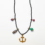 Collage Necklace: Black with Anchor (JU4)