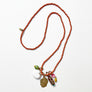 Collage Necklace: Grey & Orange with Boy Profile (JU9)