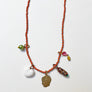 Collage Necklace: Grey & Orange with Boy Profile (JU9)