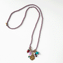 Collage Necklace: Lavender with Lucky Clover Charm (S26S)
