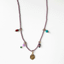 Collage Necklace: Lavender with Lucky Clover Charm (S26S)