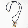 Collage Necklace: Navy Blue with Sacred Heart Charm (S26W)