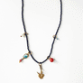 Collage Necklace: Navy Blue with Sacred Heart Charm (S26W)