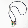 Collage Necklace: Navy Blue with Italian Horn Charm (S26X)