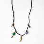 Collage Necklace: Navy Blue with Italian Horn Charm (S26X)