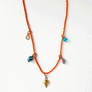 Collage Necklace: Orange with Faceted Gem Charm (S26Z)