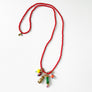 Collage Necklace: Red with Wise Owl Charm (S262)