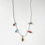Collage Necklace: White with Faceted Gem Charm (S263)