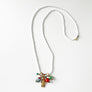 Collage Necklace: White with Skull & Crossbones Charm (S264)