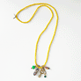 Collage Necklace: Yellow with Antique Key Charm (S265)