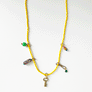 Collage Necklace: Yellow with Antique Key Charm (S265)