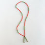 Lariat Hand-Beaded Necklace (Coral)