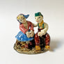 Vintage Handmade Girosi Ceramic Seated Folk Couple Made in Italy