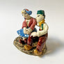 Vintage Handmade Girosi Ceramic Seated Folk Couple Made in Italy