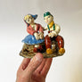 Vintage Handmade Girosi Ceramic Seated Folk Couple Made in Italy