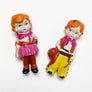 Vintage Ceramic Cowgirl and Cowboy Figures Made in Japan