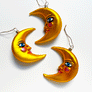 Crescent Man in the Moon Glass Ornament