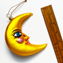 Crescent Man in the Moon Glass Ornament