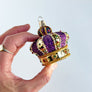 Jeweled Royal Crown Glass Ornament