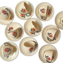 Vintage Mayfair Art Deco Floral Ceramic Cups & Saucers by Leigh Potters Made in the USA (set of 20)