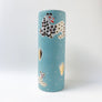 Waylande Gregory Tall Cylinder Vase with Leopards Aqua