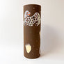 Waylande Gregory Tall Cylinder Vase with Leopards Matte Brown